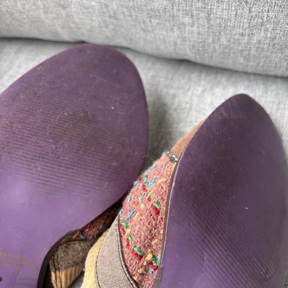 Kenzie Touch Corduroy Leather Brown Suede Clogs Mules Heels Women's Size 9M - Picture 12 of 13